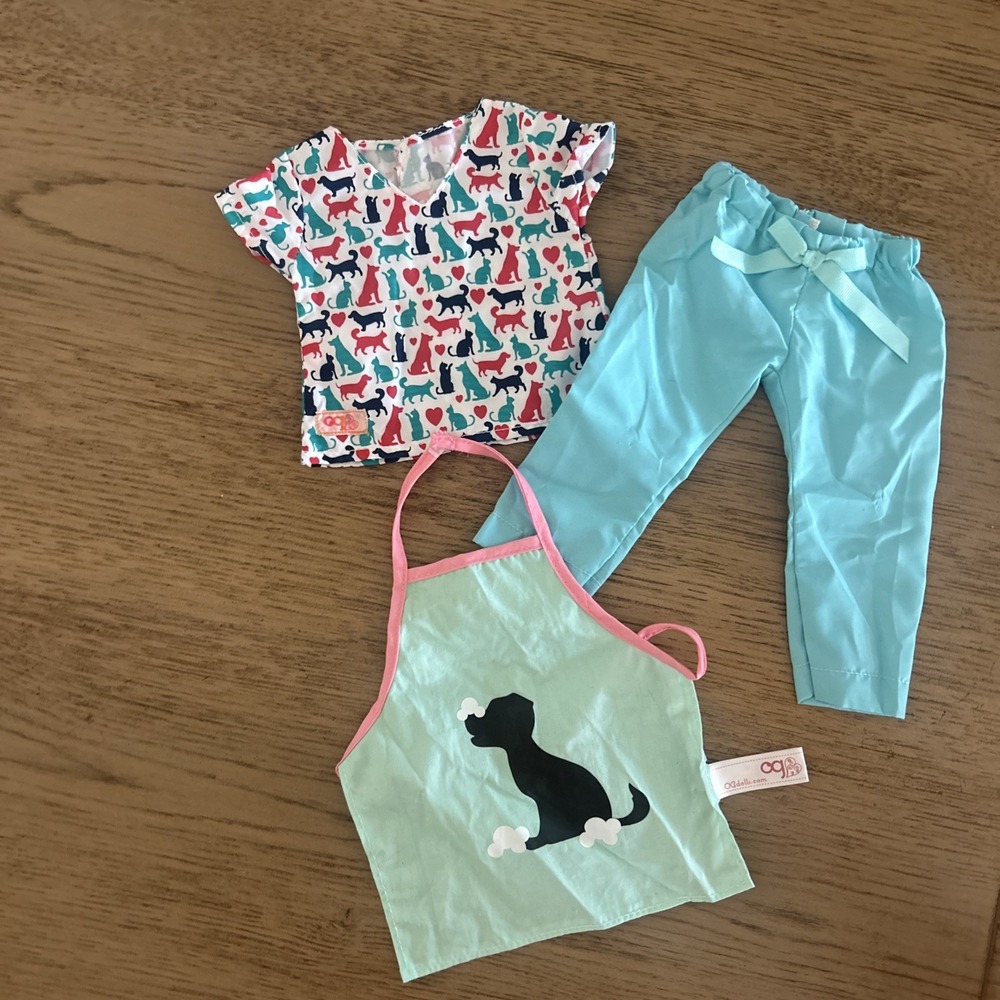 OG American Girl Veterinarian Uniform Outfit - Top, Bottom, Apron